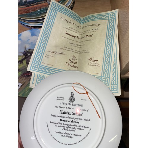 239 - ROYAL DOULTON LIMITED EDITION PLATES HEROES OF THE SKY SERIES WITH CERTIFICATION