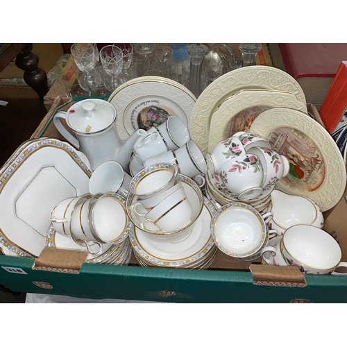 318 - BOX OF WEDGWOOD PART TEA SET AND OTHERS