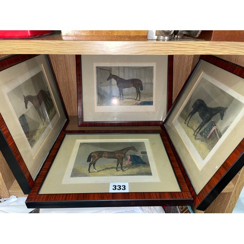 333 - SET OF FOUR ANTIQUARIAN EQUESTRIAN PRINTS - ST LEDGER WINNERS