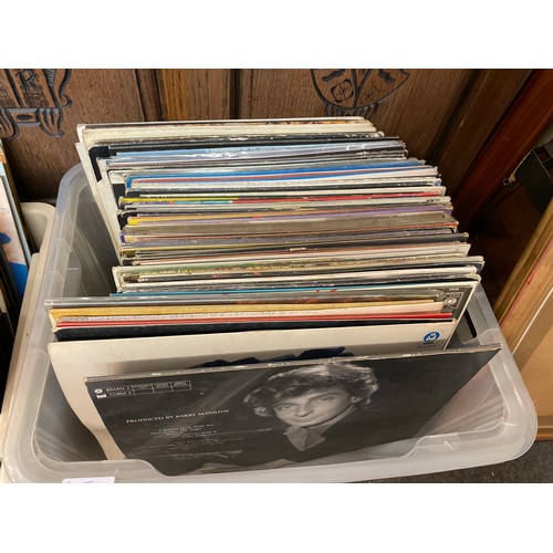 355 - BOX OF VINYL LPS AND A BOX OF VINYL 45 SINGLES