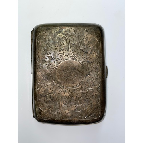 570 - SILVER ENGRAVED VESTA CASE A/F