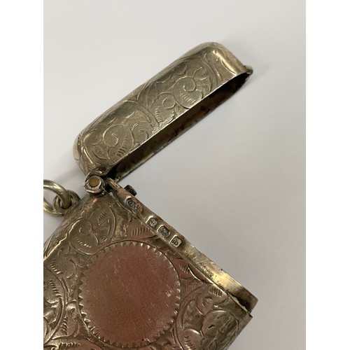 480 - ENGRAVED SILVER CASED VESTA