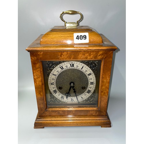 409 - WALNUT PRESENTATION BRACKET CLOCK