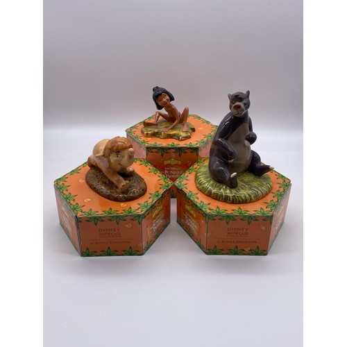 259 - BOXED ROYAL DOULTON DISNEY SHOWCASE COLELCTION JUNGLE BOOK INCLUDING BALLOO, MOWGLI, BABY ELEPHANT, ... 