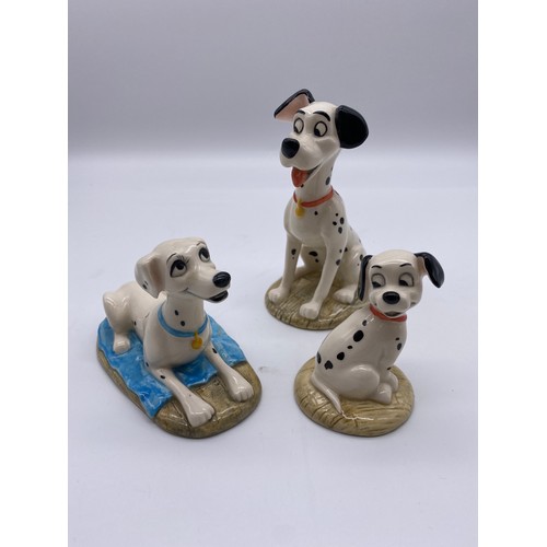 267 - ROYAL DOULTON 101 DALMATIANS, CRUELLA DE VILLE, PERDITA, PONGO, LUCKY TWO BLACK EARS AND PUPS IN THE... 