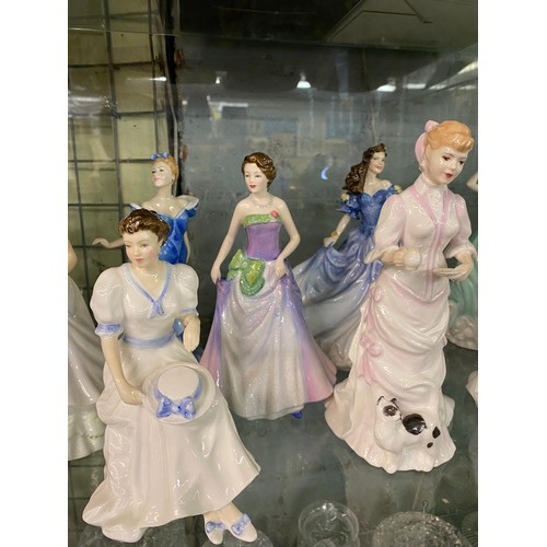 282 - SELECTION OF ROYAL DOULTON FIGURES INCLUDING HEATHER, JEAN, LUCY, CHLOE, EMILY, REBECCA, CENTRE STAG... 