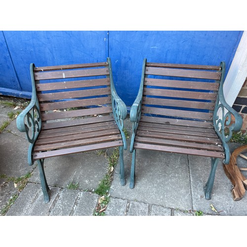 144 - PAIR OF WROUGHT IRON GARDEN CHAIRS