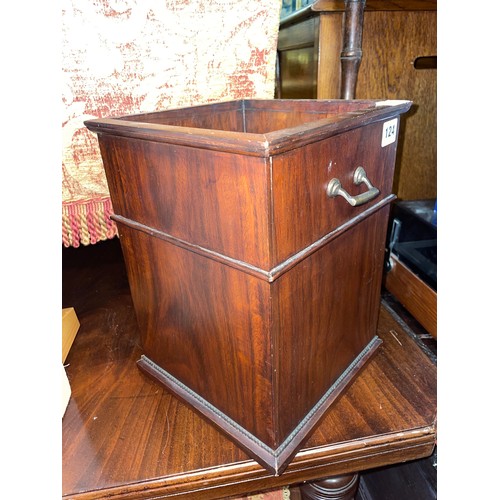 177 - CONTEMPORARY TWIN HANDLED WALNUT SQUARE SECTION PLANTER