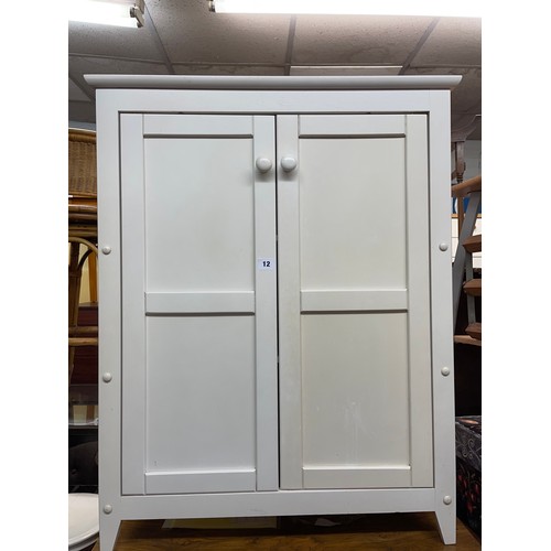 12 - CONTEMPORARY SMALL WHITE PANELLED CABINET
