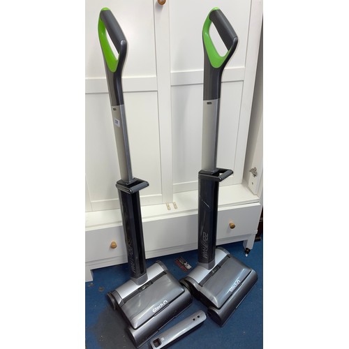 37 - TWO GTECH 22V AIRRAM CORDLESS VACUUM CLEANERS (WITHOUT CHARGER CABLES)