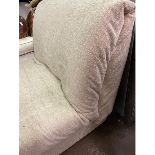 127 - OATMEAL FABRIC RECLINING CHAIR/BED