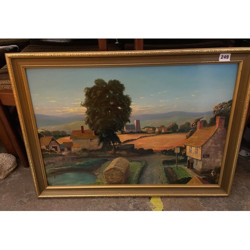 249 - OIL ON BOARD OF A RURAL LANDSCAPE BY J.DIXON 1976