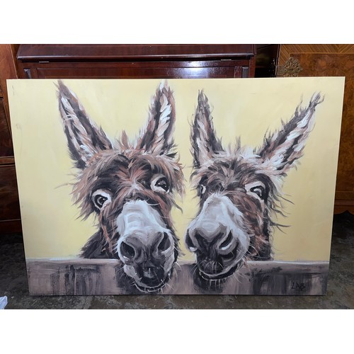 159 - CONTEMPORARY OIL ON CANVAS PAINTING OF A DONKEY