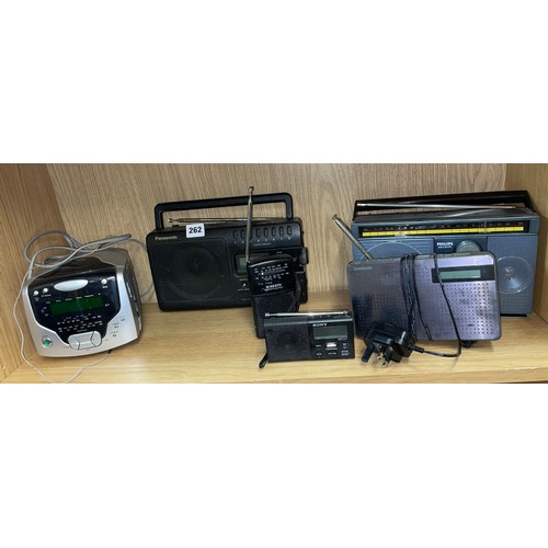 262 - ROBERTS CR9986 THREE IN ONE RADIO, ROBERTS PORTABLE RADIO, PANASONIC GX700, AND GOODMANS, PHILIPS AN... 