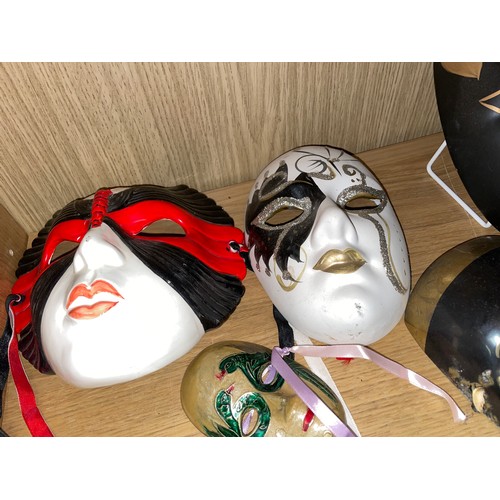 266 - SELECTION OF VINTAGE CERAMIC AND ENAMELLED VENETIAN BALLROOM MASKS