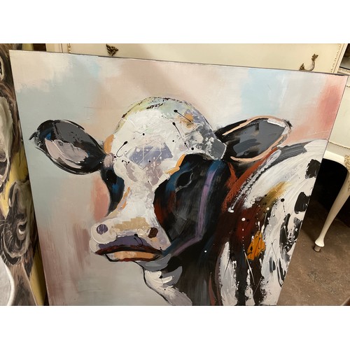 159A - CONTEMPORARY OIL ON CANVAS PAINTING OF A COW