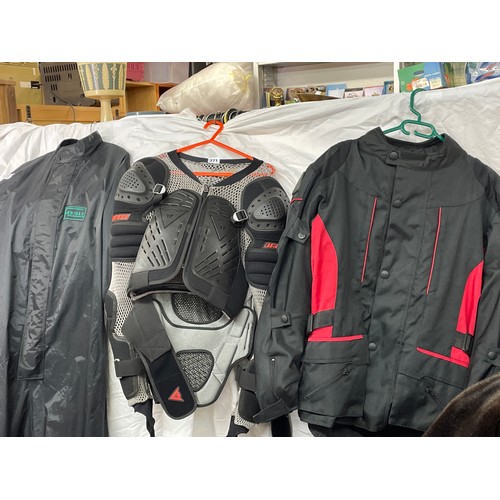 163 - THREE MOTORSPORT JACKETS INC. DAINESE MESH ARMOURED SUPPORT GEAR