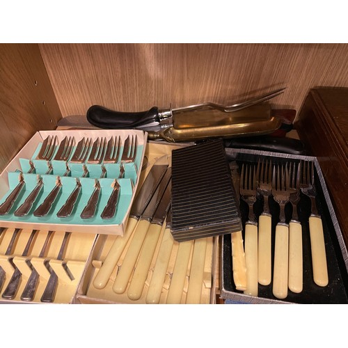 174 - TWO CANTEENS OF PART CUTLERY, AND LOOSE CUTLERY