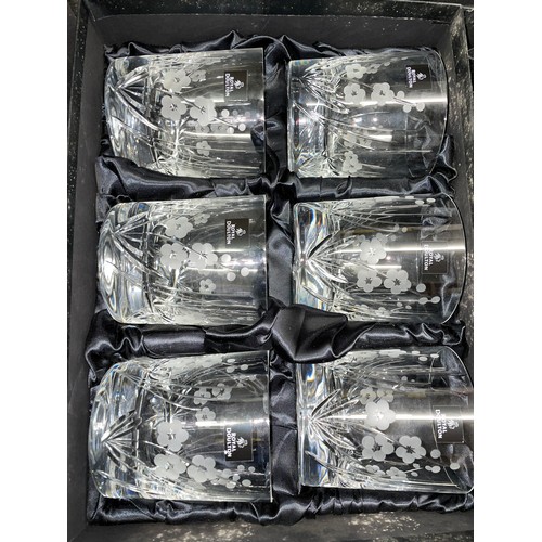 253 - BOXED ROYAL DOULTON HAND CUT CRYSTAL CHELSEA PATTERN TUMBLERS