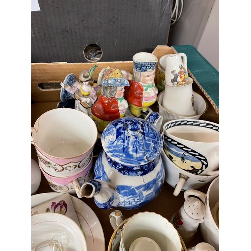 269 - TWO CARTONS OF VARIOUS FINE BONE CHINA AND PORCELAIN TEACUPS, JUGS, VASES, AND DECORATIVE WARE