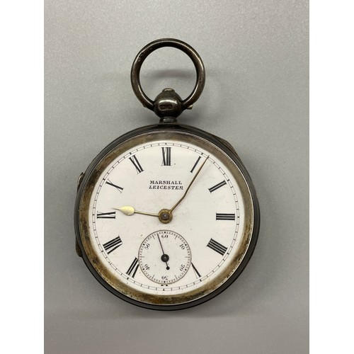 451 - CIRCA 1900 SILVER POCKET WATCH BY MARSHALL OF LEICESTER