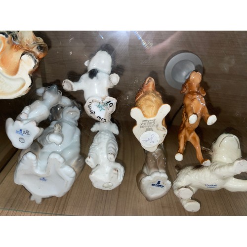 279 - SELECTION OF CERAMIC DOG FIGURES INCLUDING LLADRO CHIHUAHUA, BRANKSOME TERRIORS, GOEBEL WEST GERMAN ... 