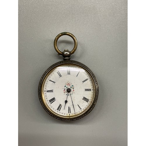 452 - CONTINENTAL WHITE METAL CASED SMALL FOB WATCH