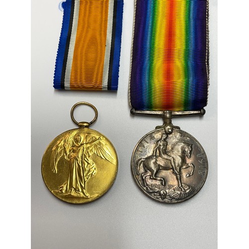 440 - WORLD WAR ONE MEDAL DUO DM2 155614 PTE. W.R.SPENCER A.S.C