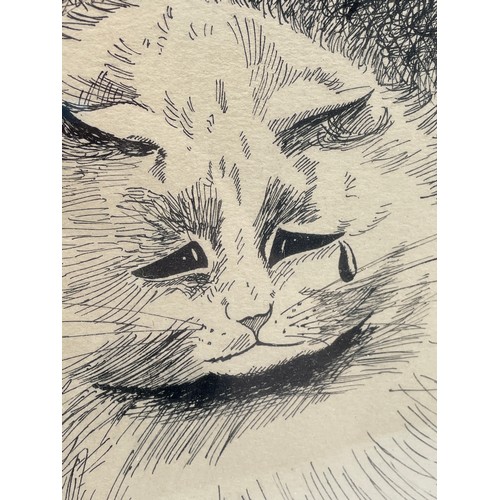 526 - BLACK PEN SKETCH ENTITLED 'MILK HAS GONE UP IN PRICE' SIGNED LOUIS WAIN WITH CIPHER DATED 1915 F/G 1... 