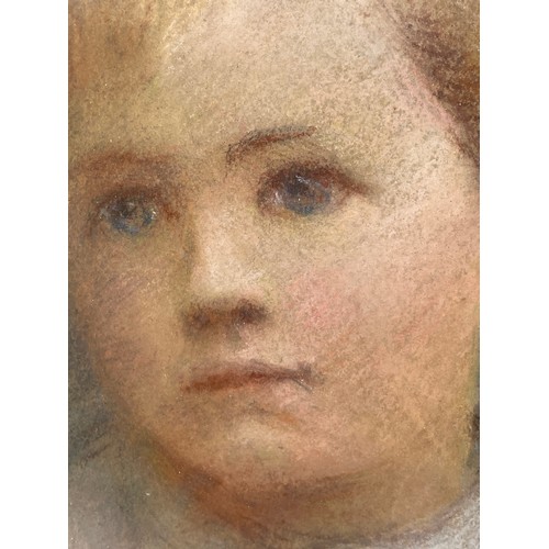 506 - 20TH CENTURY ENGLISH SCHOOL PASTEL STUDY PORTRAIT OF A YOUNG BOY UNSIGNED, VERSO 'GILBERT' F/G 30MX ... 