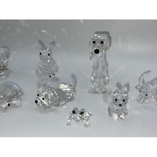 308 - SELECTION OF SWAROVSKI CRYSTAL ANIMALS INCLUDING KANGEROO, MONKEY, TORTOISE, FROG, ETC