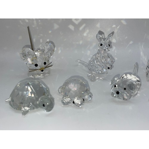 308 - SELECTION OF SWAROVSKI CRYSTAL ANIMALS INCLUDING KANGEROO, MONKEY, TORTOISE, FROG, ETC