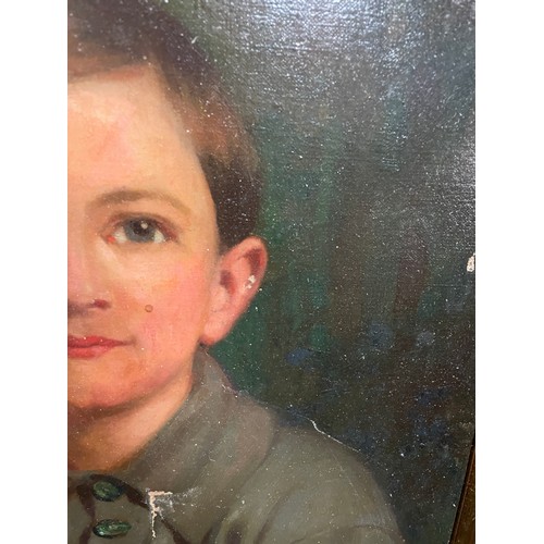 532 - GEORGE PHOENIX (1863-1935) OILS ON CANVAS A PORTRAIT STUDY OF A BOY WITH FOLDED ARMS SIGNED LOWER LE... 