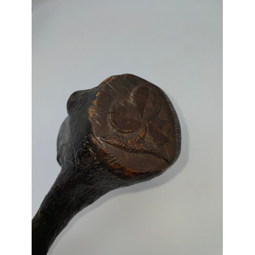 350 - BLACKTHORN SHILLELAGH CARVED WITH A SHAMROCK