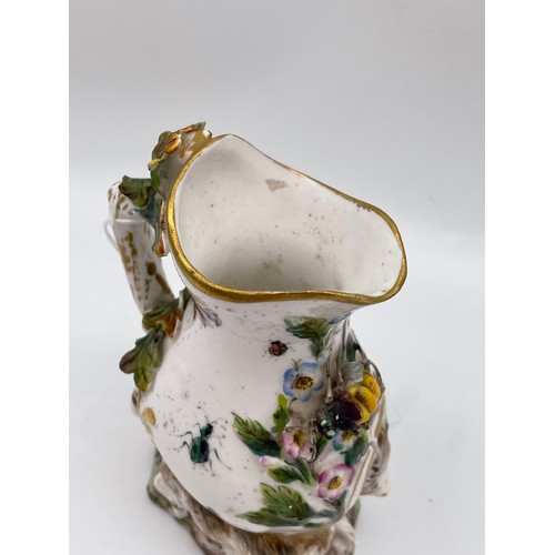 413 - EARLY 19TH CENTURY PORCELAIN GOAT AND BEE JUG AFTER CHELSEA 11cm