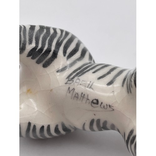 426 - BASIL MATTHEWS AMERICAN PORCELAIN ZEBRA FOAL FIGURE 11cm