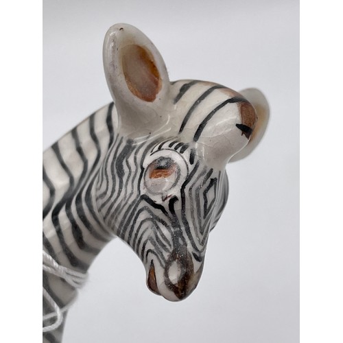 426 - BASIL MATTHEWS AMERICAN PORCELAIN ZEBRA FOAL FIGURE 11cm