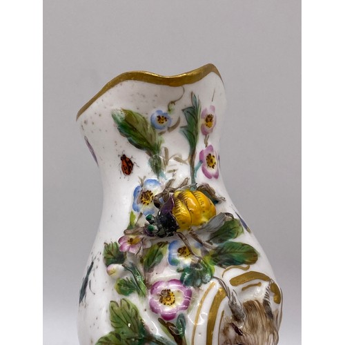 413 - EARLY 19TH CENTURY PORCELAIN GOAT AND BEE JUG AFTER CHELSEA 11cm