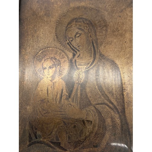 488 - SILVER FRAME MINIATURE BY MARIO BUCCELLATI DEPICTING THE MADONNA AND CHILD ENGRAVED ON COPPER, INSCR... 