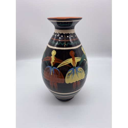 289 - WEST GERMAN POTTERY SCHEURICH 291-38 VASE, AND A SLOVAKIAN STUDIO POTTERY DANCING FIGURES VASE 36cm