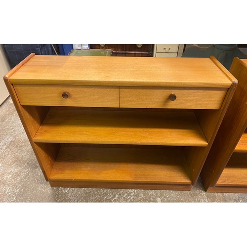 42 - PAIR OF TEAK PARKER KNOLL DWARF BOOKCASES