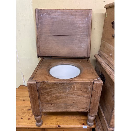 54 - FRENCH PINE BOX COMMODE