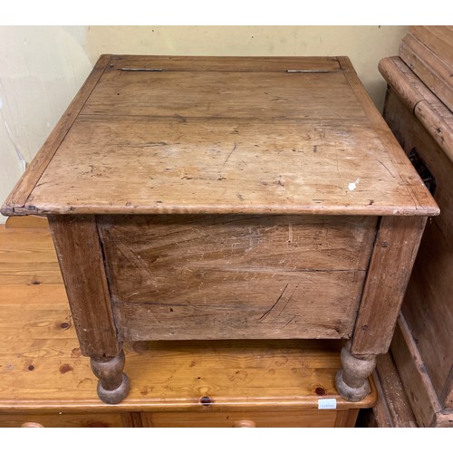 54 - FRENCH PINE BOX COMMODE