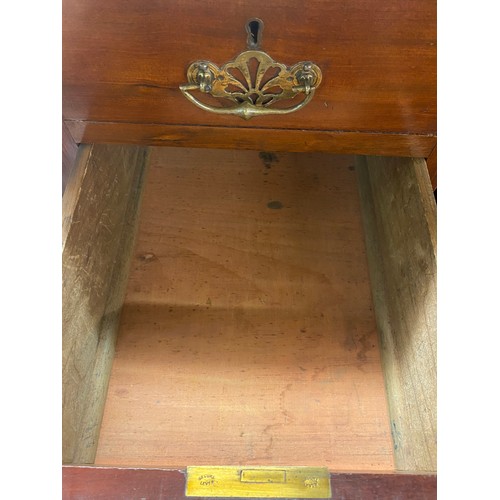 1 - EDWARDIAN WALNUT WALNUT WRITING TABLE WITH INSET LEATHER TOP