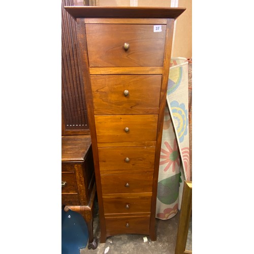 37 - DARKWOOD EASTERN SIX DRAWER CHEST