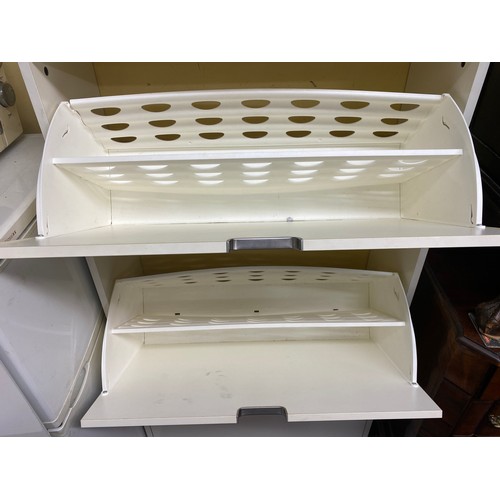 56 - WHITE WASH FRONT SHOE STORAGE CUPBOARD