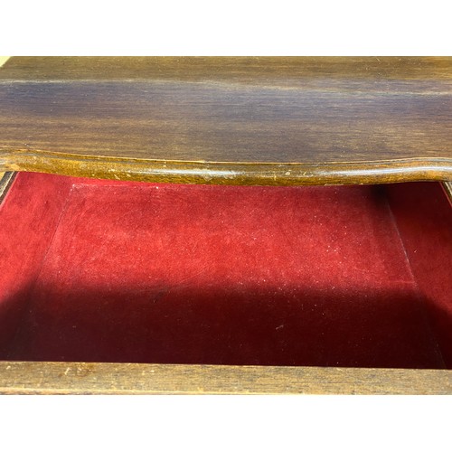 57 - SMALL SERPENTINE TOPPED HALL TABLE WITH DRAWER