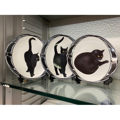 177 - SERIES OF BRADEX VON HANS RUTTIMANN BLACK CAT PLATES AND A SIEGMAR JUGELT WALL PLAQUE