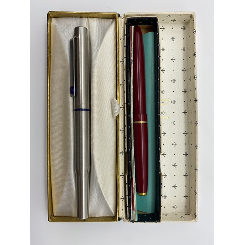 264 - CHROMIUM CIGARETTE CASE AND BOXED PARKER PEN SETS