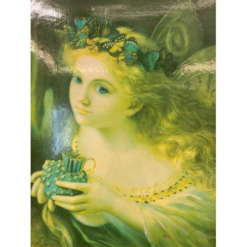 278 - PORCELAIN PLAQUE OF THE FAIRY QUEEN IN ORNATE GILT SWEPT FRAME